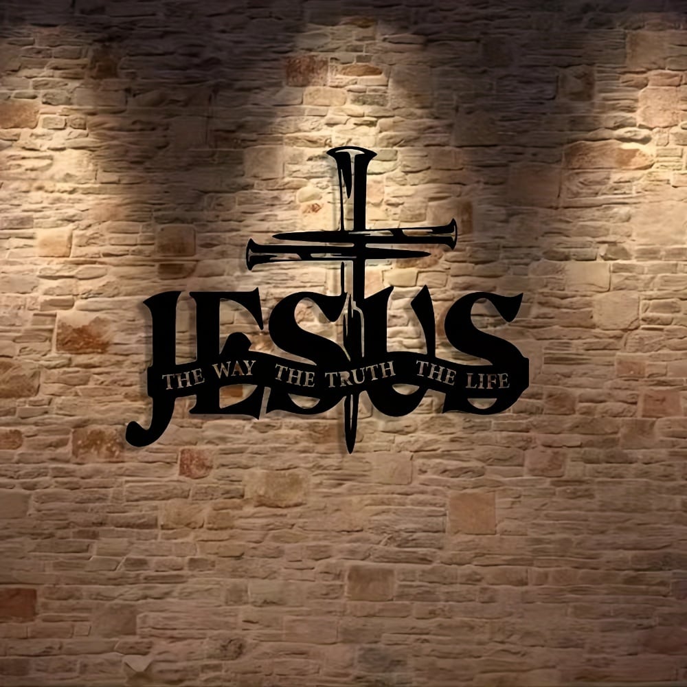 Eksklusiivinen seinäkoriste – Jeesus ja risti käsintehdyssä designissa