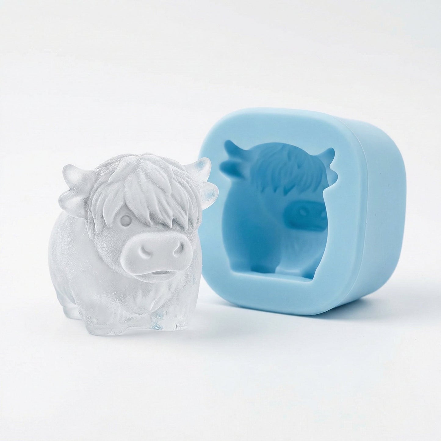 🐮Mini Schotse Hooglander IJsblokjesvorm – Siliconen 3D Voor Ijsklontjes