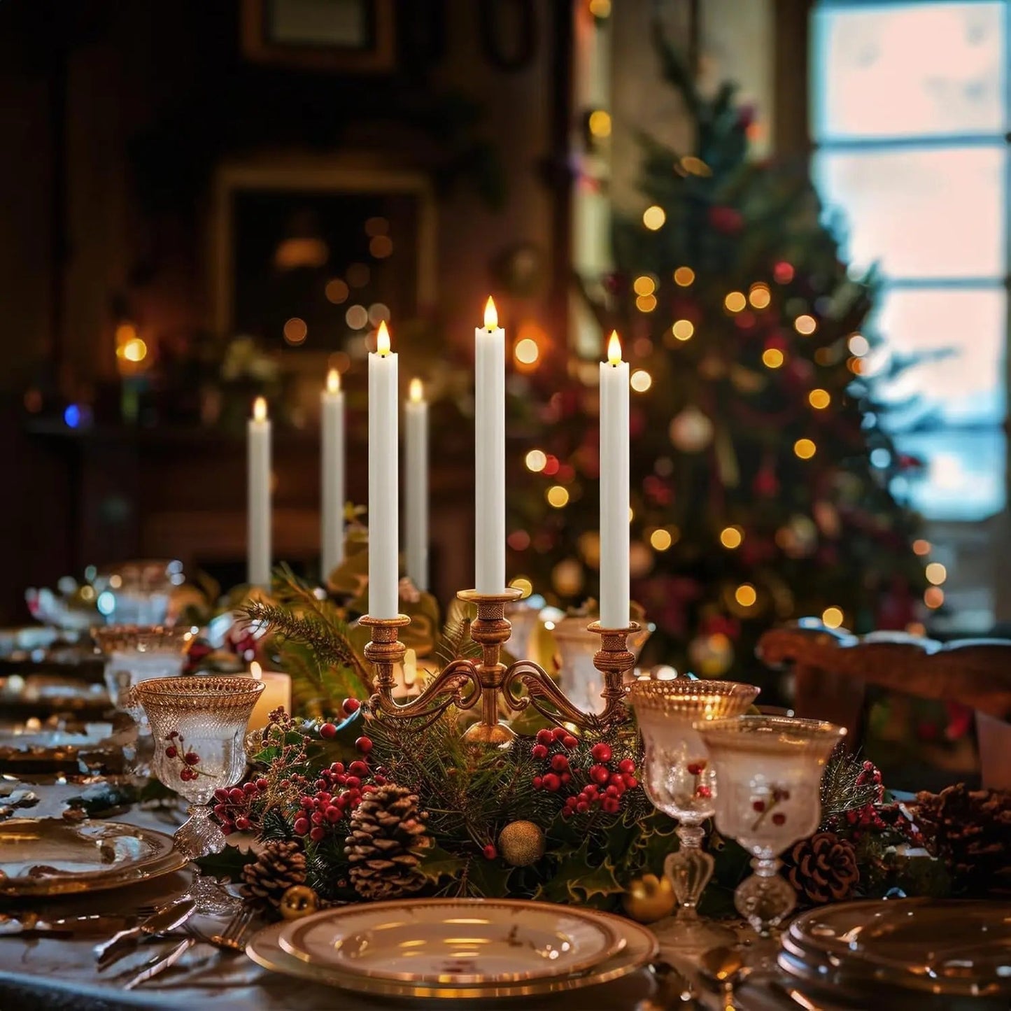 Tunnelmalliset ladattavat LED-kynttilät kaukosäätimellä ja ajastimella