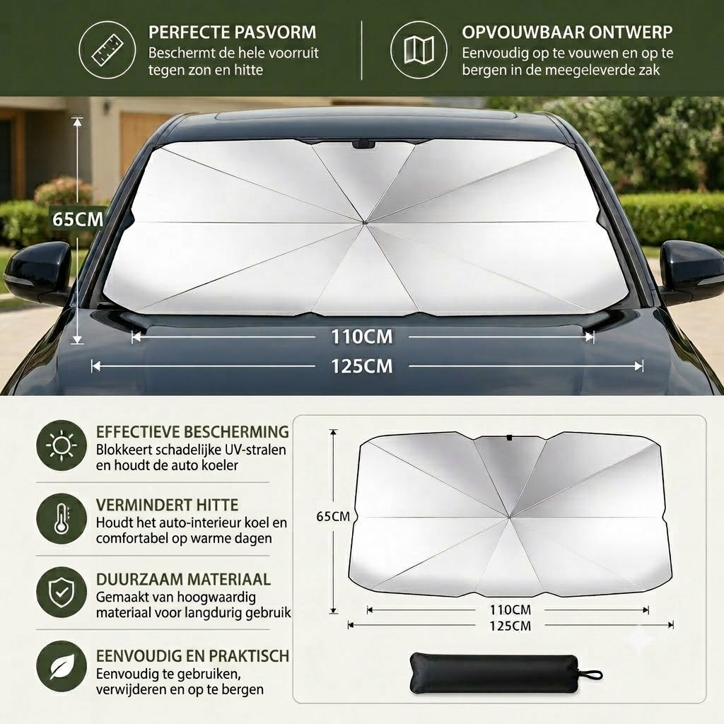 Opvouwbaar zonnescherm voor de voorruit – Effectieve UV-bescherming, biedt schaduw voor uw auto 🚗☂️
