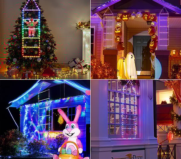 Kiipeävä joulupukki LED-valaistuksella