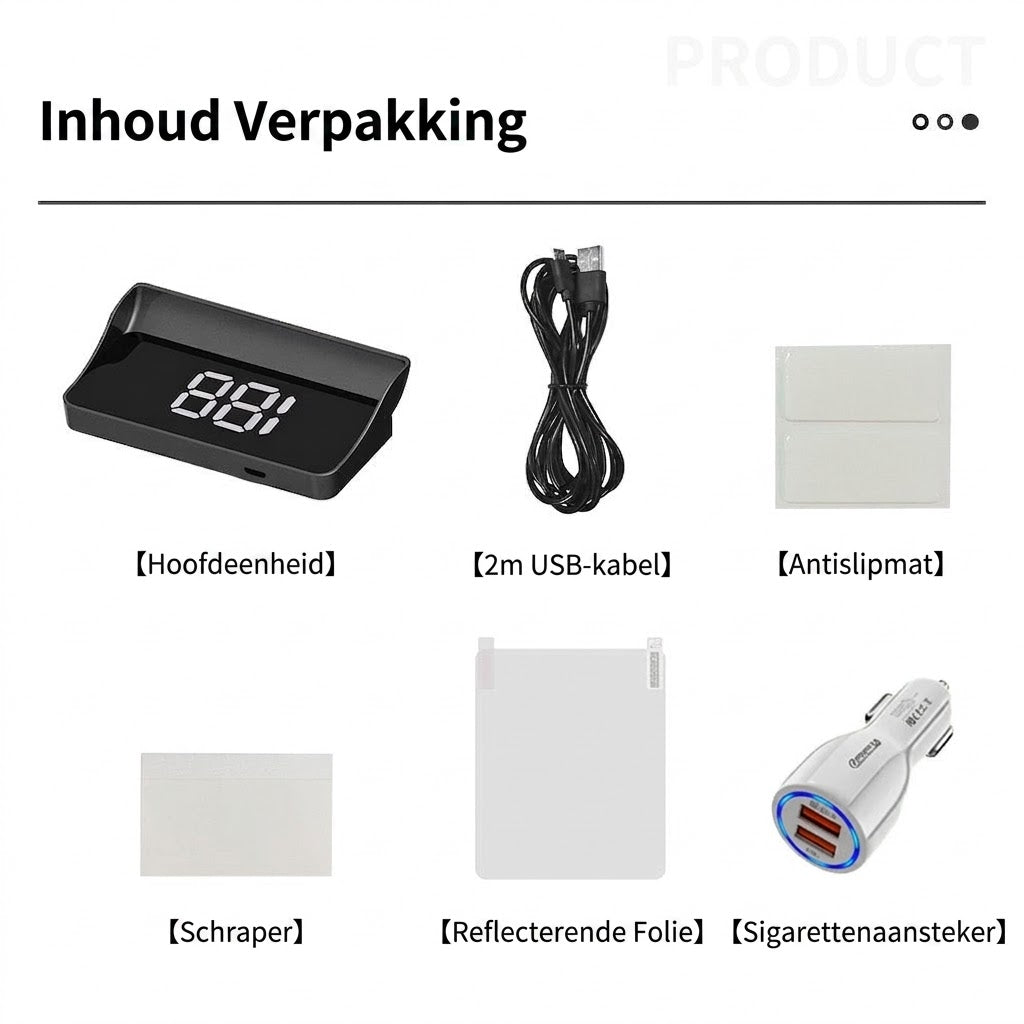 HUD Head-Up Display GPS Snelheidsmeter / Snelheidsdisplay