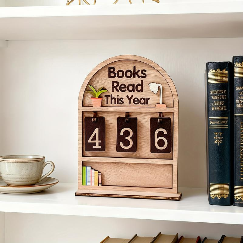 Houten Boekenteller & Leestracker - Voor Reading Challenge (Tot 999).