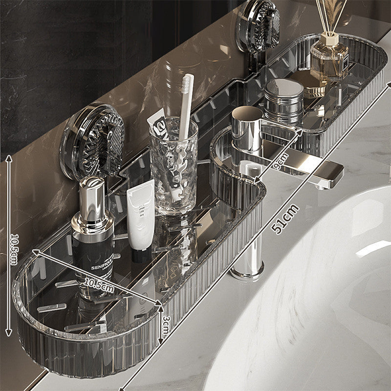 No-drill drainable wall-mounted storage rack