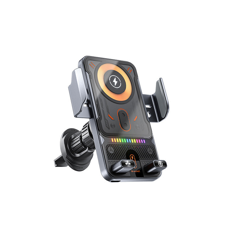 Slimme Auto Telefoonhouder - 15W Snelle Draadloze Oplader - Automatisch Klemmend & Roterend - Universeel