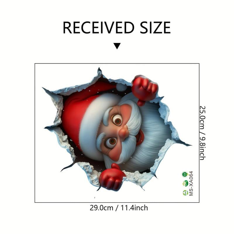 3D kerstmuurstickers, 1 set (2 stuks) | Creëer een kerstsfeer in één minuut