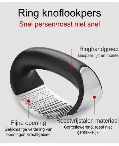 Knoflookpers: Draagbare Roestvrijstalen Knoflookpers