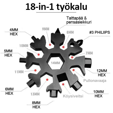 Lumihiutale-monitoimityökalu (18-in-1)