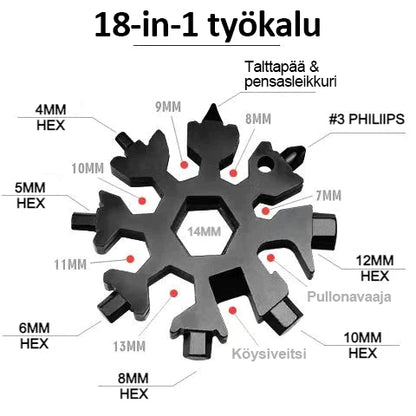 Lumihiutale-monitoimityökalu (18-in-1)