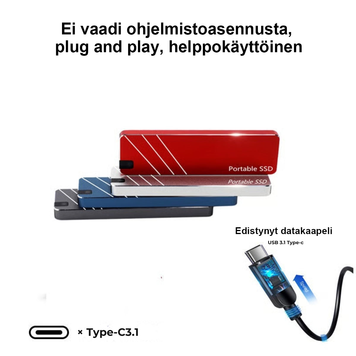 Nopea ulkoinen SSD (USB 3.0)