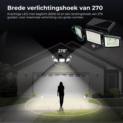 [200 LED] Solar Wandlamp met Bewegingssensor - Buitenverlichting op Zonne-energie - IP65 Waterdicht - 100% Besparing op Stroom