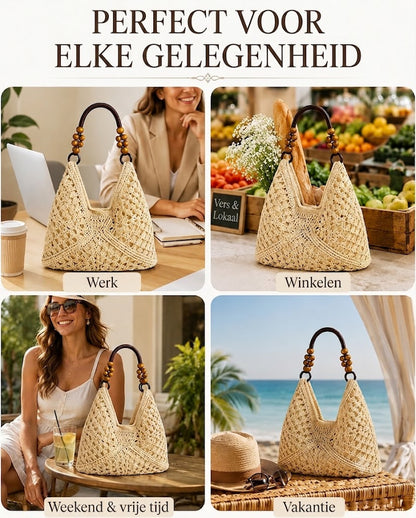 Bohemian Klassieke Geweven Handtas