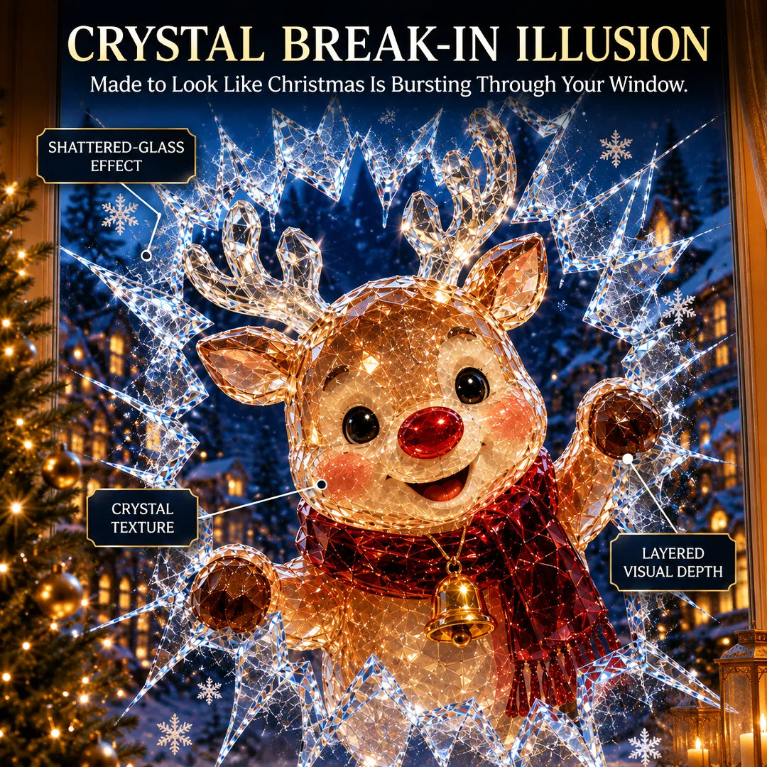 3D-kerststickers met gebroken glas-effect
