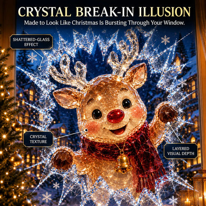 3D-kerststickers met gebroken glas-effect