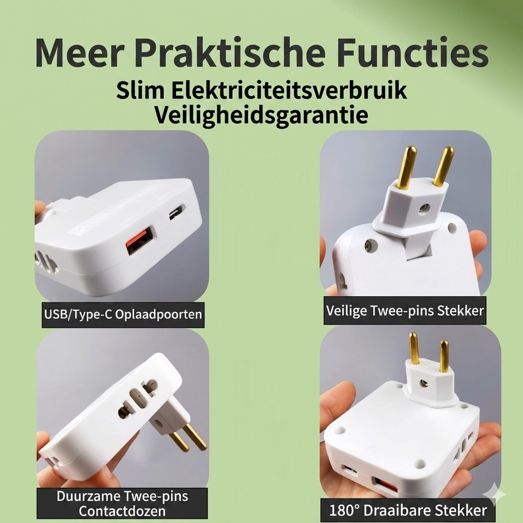 🔌Draaibare Stekkerdoos – De praktische oplossing voor krappe ruimtes
