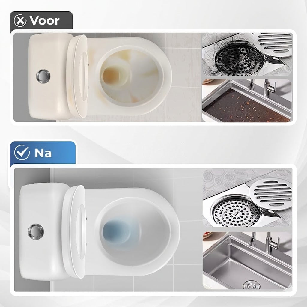 🚽 Snelwerkende afvoerontstoppingstabletten – geschikt voor keukens, badkamers en afvoeren.