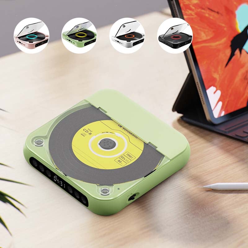 Draagbare CD Speler met Bluetooth - Oplaadbare Discman voor Auto & Onderweg (Anti-Shock)