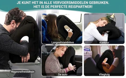 Opblaasbaar ergonomisch reiskussen – Compact en draagbaar nekkussen voor vliegtuig, trein en auto