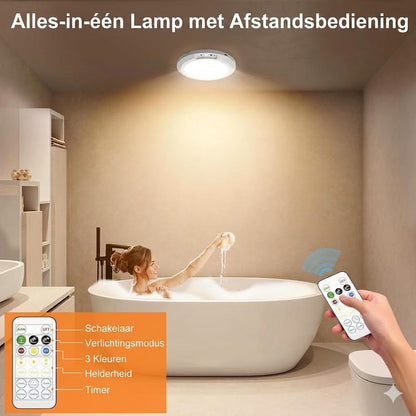Oplaadbare Plafondlamp met Bewegingssensor - Draadloos - Inclusief Afstandsbediening
