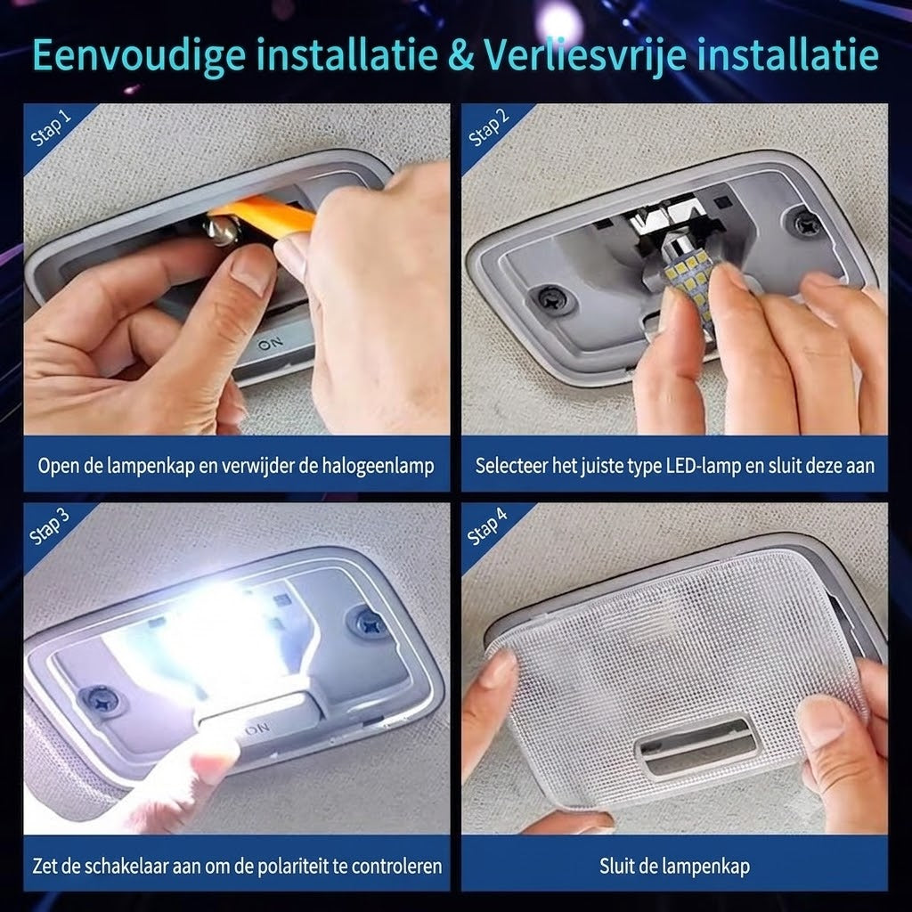 🚗💡42-Delige Auto Interieur Verlichting Set – Ultrabreed Wit Licht voor Plafondverlichting, Leeslampen en Kofferbakverlichting