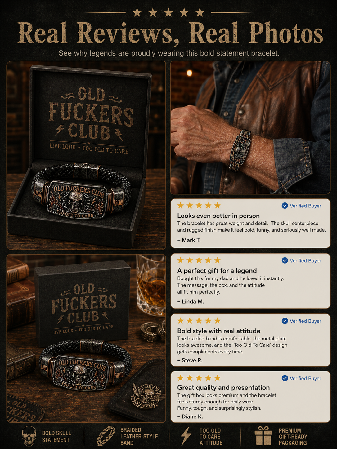 ☠️ Old Guys Club & Wild & Free 🪓 | 2026 Limited Edition Vintage Armband