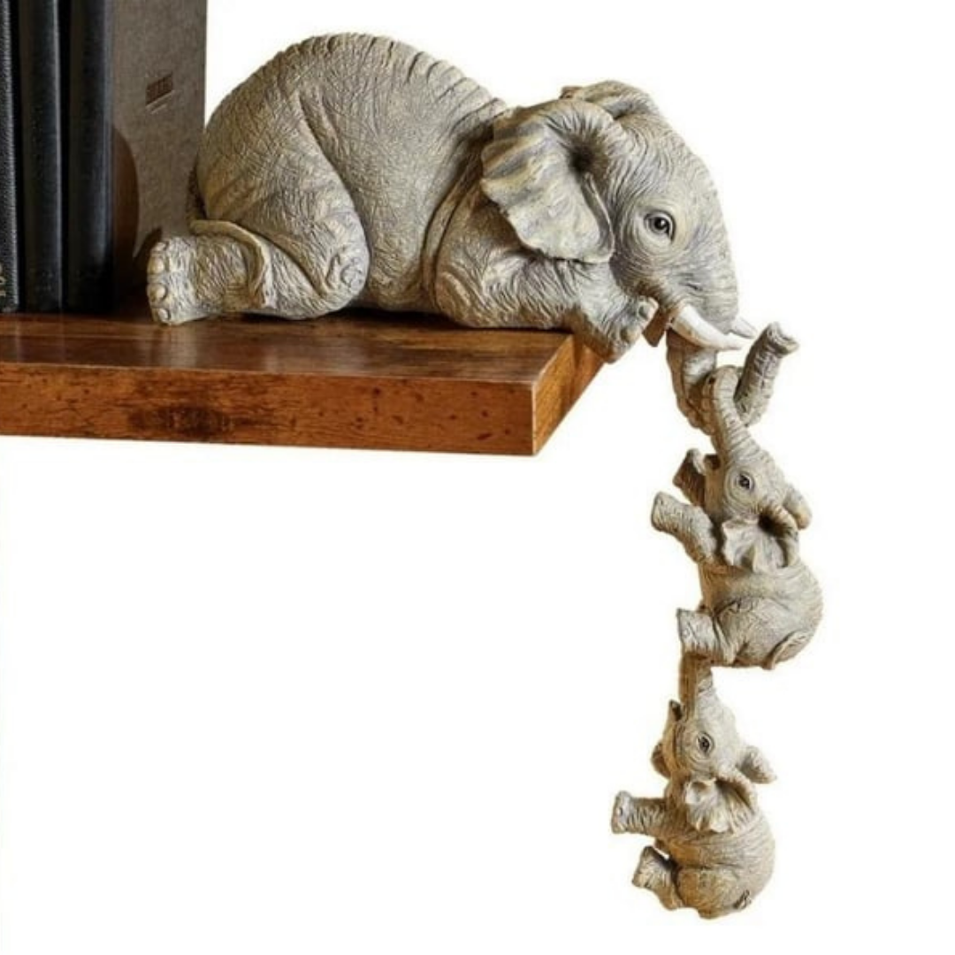 Olifant Vormig hars ornament – symbool voor een hechte familieband