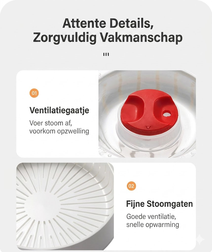 Magnetron Stomer Multifunctioneel - Met Warmhoudfunctie - Gezond Koken & Stomen