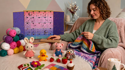 Haak-kerstkalender 2026 (25 dagen) – Adventskalender met garen, haakaccessoires, patronen en creatieve verrassingen