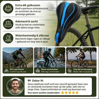 🚴Verdikt Gel Zadeldekje - Zacht en Comfortabel Fietszadelhoesje