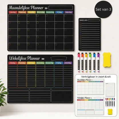 Magnetische familieplanner – Maand-, week- en dagplanning