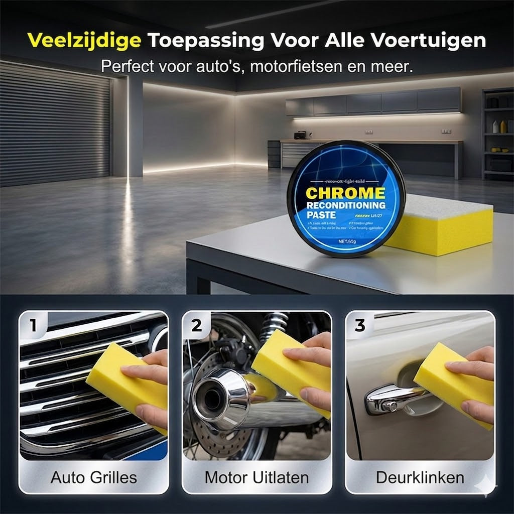 Reparatiepasta voor chroom beplating