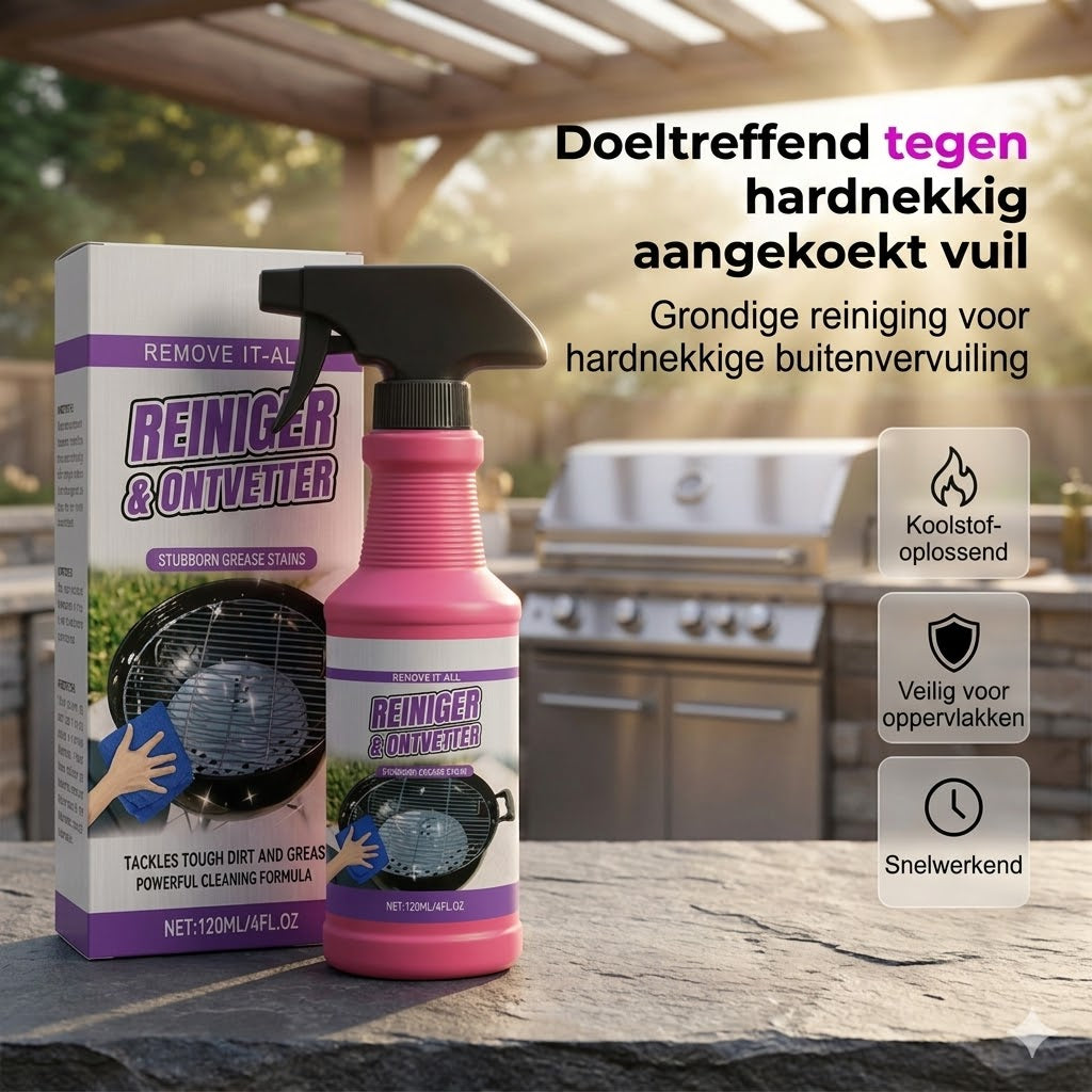 Krachtige BBQ Reiniger Spray – Snelle Vetoplosser voor Grill en Barbecue