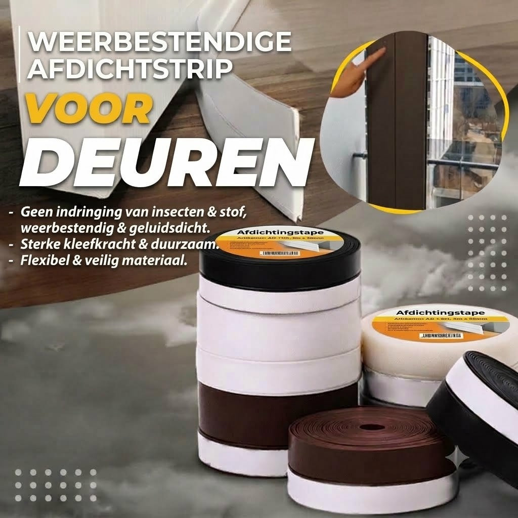 5 m afdichtingsstrip voor deuren – Effectieve bescherming tegen stof, insecten en lawaai