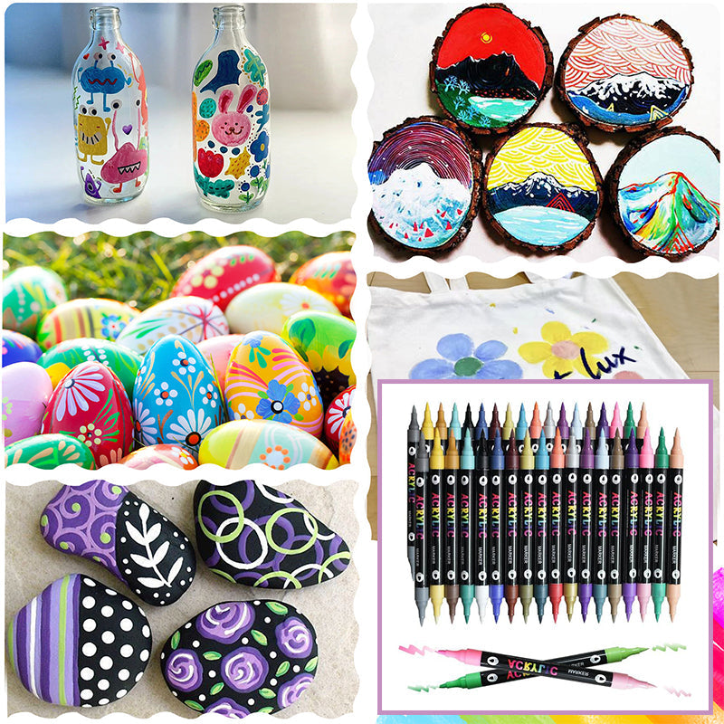 Akryylimaalitussit, joissa on kaksipäinen kärki