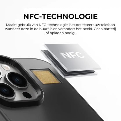 Pixly NFC E-Ink Case voor iPhone - Smart Hoesje met Aanpasbaar Scherm (DIY Foto's)