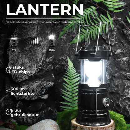 2-in-1 Solar Campinglamp & Zaklamp - USB Oplaadbaar
