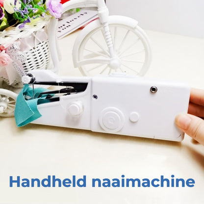 Mini Handnaaimachine Set - Draadloos & Draagbaar - Voor Snelle Reparaties - Inclusief Accessoires - Wit