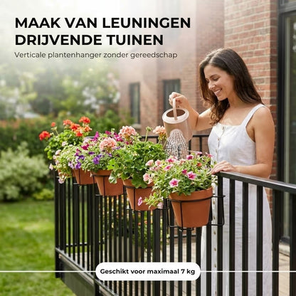 Hanging Plantenbak Houder voor Balkon – Metalen Bloempotrek voor Balkonrailing