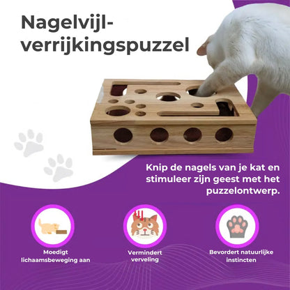 Katten Nagelvijl Krabplank - Stressvrij Nagels Vijlen tijdens Spelen (Puzzelbox).