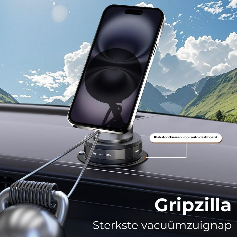 Magnetische Telefoonhouder Auto - Vacuüm Adsorptie & Magnetisch - 360° Draaibaar - Super Stabiel op Dashboard & Ruit