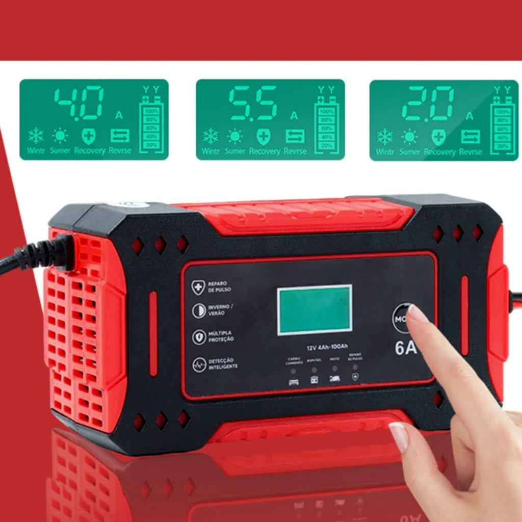 Slimme Acculader 12V/24V - Volautomatische Druppellader met Puls Herstelfunctie - Voor Auto, Motor & Boot