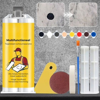 Tegelreparatieset - Herstel Scheuren & Chips als Nieuw - Waterbestendig & Kleurvast - Voor Keramiek, Steen & Porselein