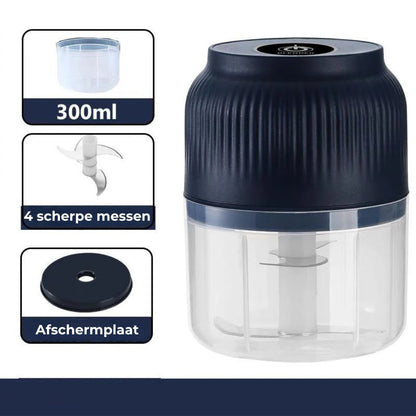 Draadloze Mini Hakmolen – Elektrische Keukenmachine voor Knoflook en Ui – USB Oplaadbaar