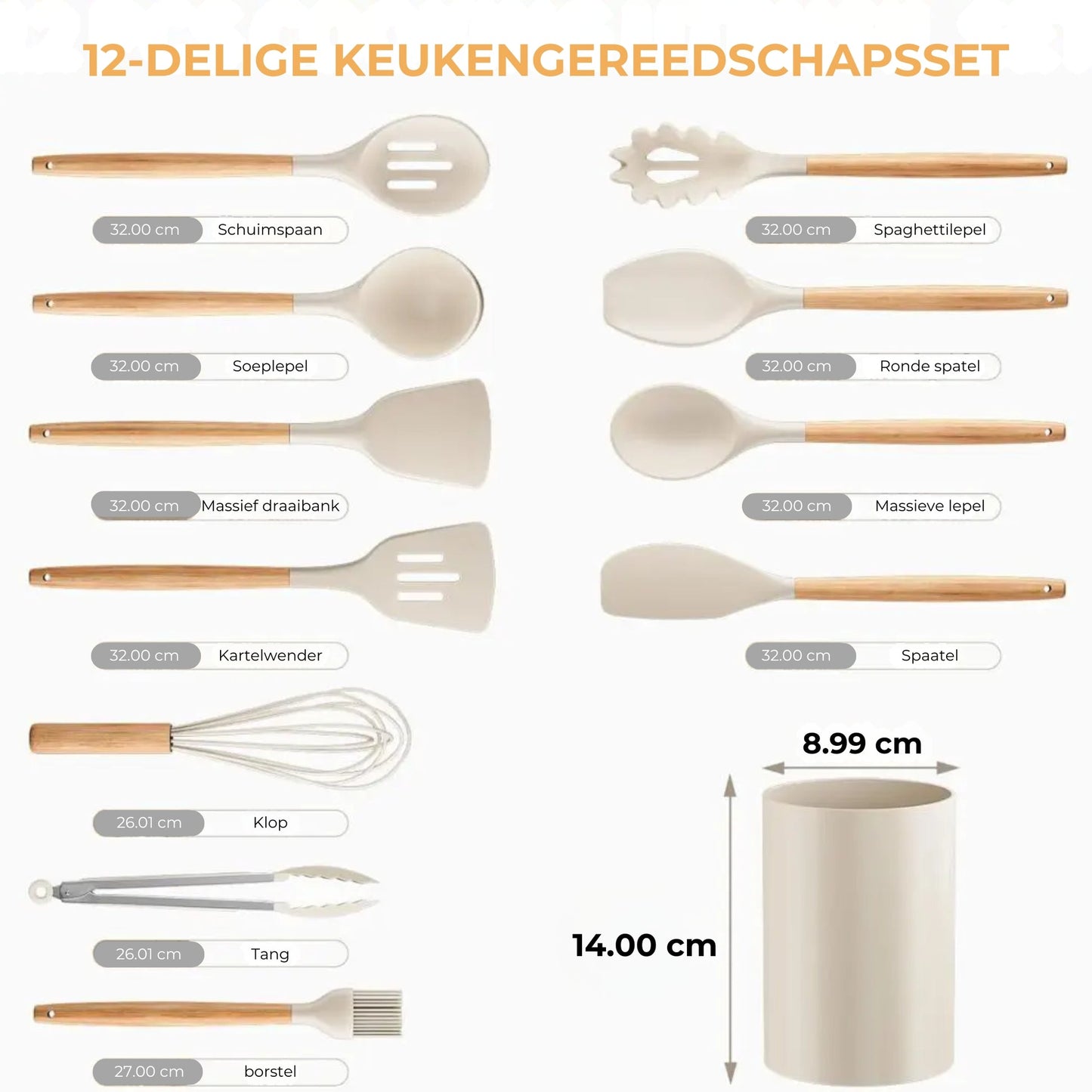 12-delige Siliconen Keukengerei Set