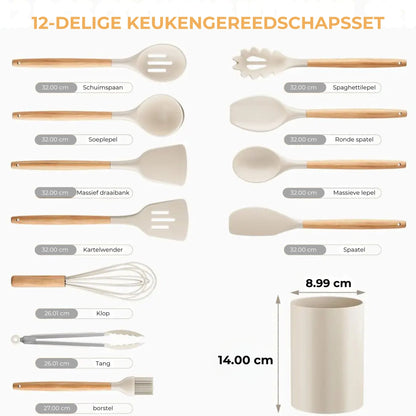 12-delige Siliconen Keukengerei Set