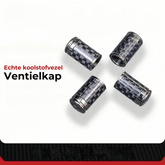Luxe Carbon Ventieldopjes Set - Koolstofvezel Look - Universeel voor Auto, Motor & Fiets - Sportieve Wielbescherming - [Set van 4]