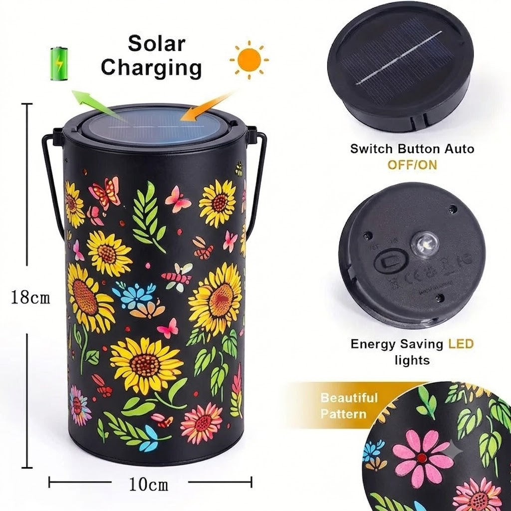 🌻💡Prachtige Zonnebloem Tuinlamp op Zonne-energie - Hangende Solar Lantaarn voor Terras en Balkon