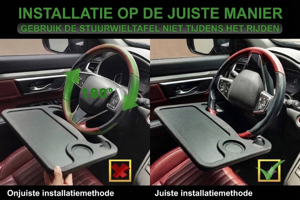 Dubbelzijdige stuurwieltafel voor de auto – laptoptafel