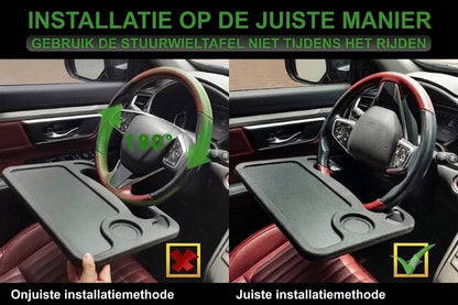 Dubbelzijdige stuurwieltafel voor de auto – laptoptafel