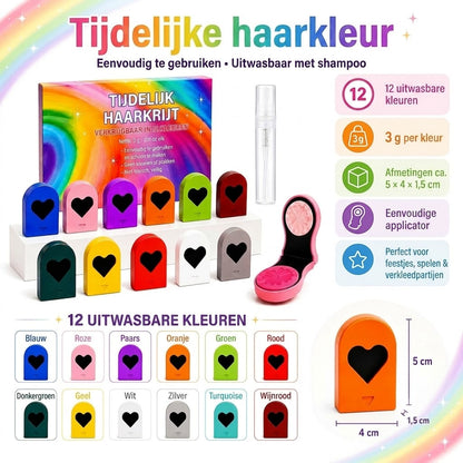 ColorPop haarkrijt – 12 uitwasbare kleuren